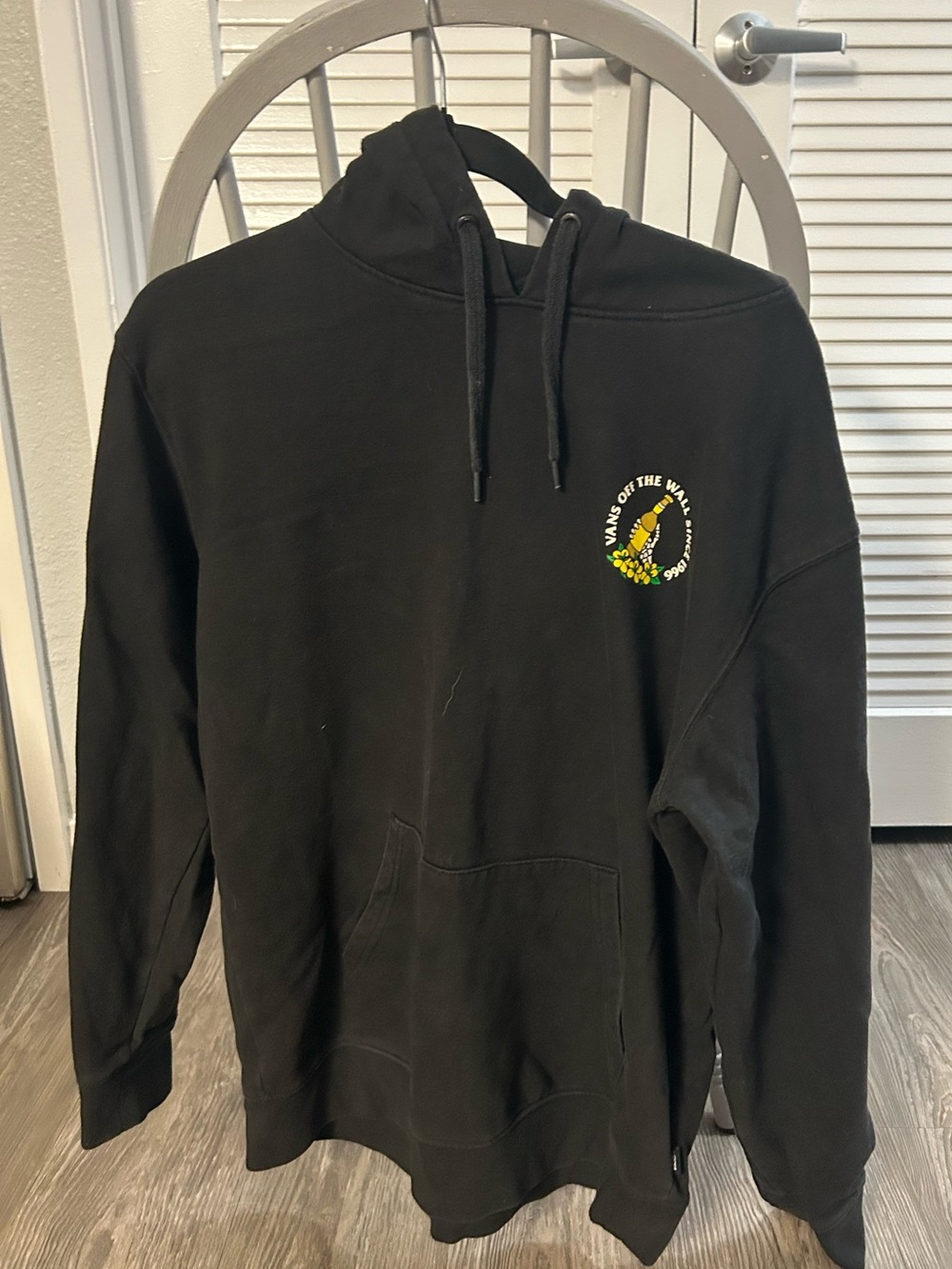 Vans Black Pullover Hoodie with Small Chest Graphic
